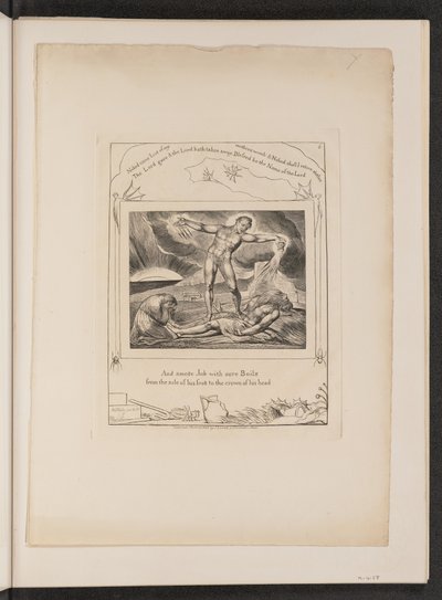 Satan frappant Job avec des furoncles - William Blake