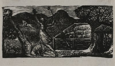 Le Berger chasse le loup, des Pastorales de Virgile - William Blake