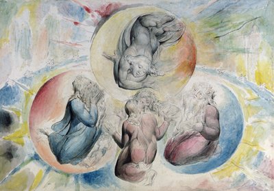 Saint Pierre, Saint Jacques, Dante et Béatrice avec Saint Jean (La Divine Comédie de Dante Alighieri) - William Blake