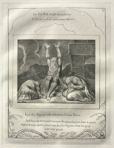 Le Livre de Job : No. 8, Que périsse le jour où je suis né, 1825 - William Blake