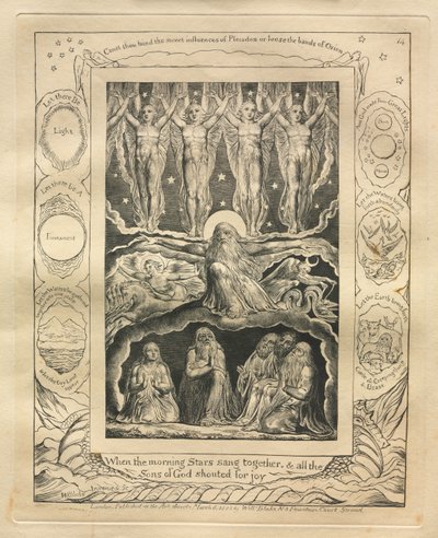 Le Livre de Job : Pl. 14, Quand les étoiles du matin chantaient ensemble, et tous les fils de Dieu..., 1825 - William Blake