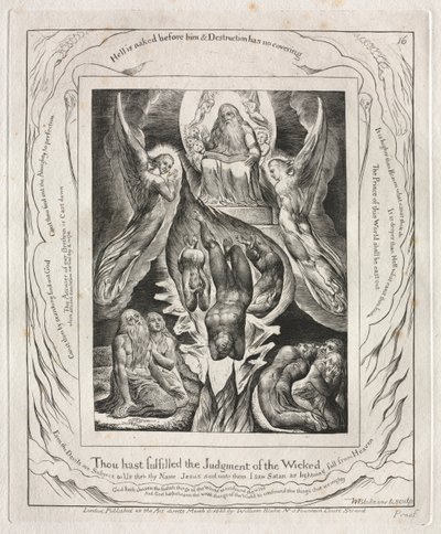 Le Livre de Job : Pl. 16, Tu as accompli le jugement des méchants - William Blake