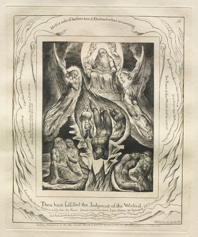 Le Livre de Job : Pl. 16, Tu as accompli le Jugement des Méchants - William Blake