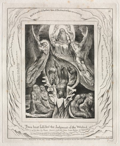 Le Livre de Job : Pl. 16, Tu as accompli le Jugement des Méchants, 1825 - William Blake