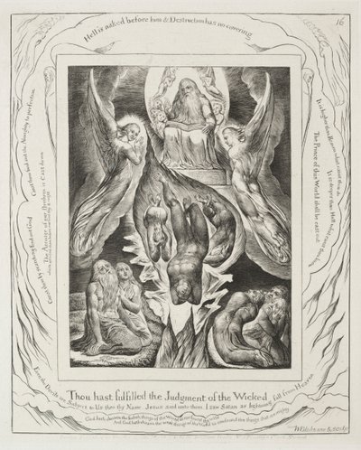 Le Livre de Job : Pl. 16, Tu as accompli le jugement des méchants - William Blake