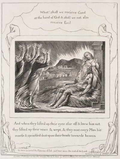 Le Livre de Job : Pl. 7, Et quand ils levèrent les yeux - William Blake