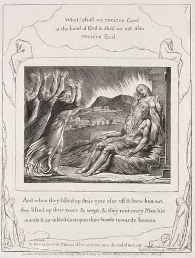 Le Livre de Job : Pl. 7, Et quand ils levèrent les yeux, 1825 - William Blake
