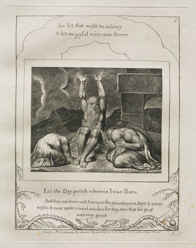 Le Livre de Job : Pl. 8, Que le jour périsse où je suis né - William Blake