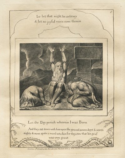 Le Livre de Job : Pl. 8, Que le Jour périsse où je suis né - William Blake