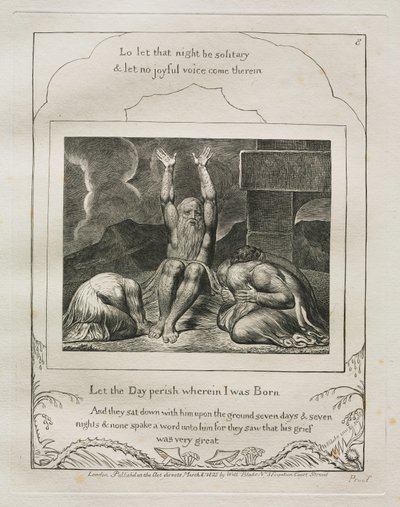 Le Livre de Job : Pl. 8, Que périsse le jour où je suis né, 1825 - William Blake