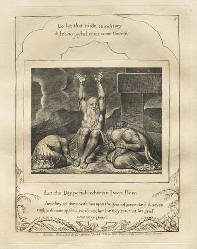 Le Livre de Job : Pl. 8, Que périsse le jour où je suis né, 1825 - William Blake