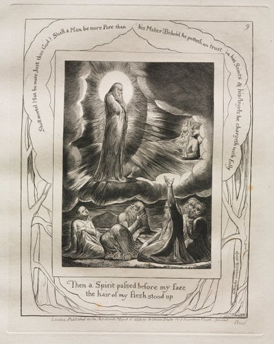 Le Livre de Job : Pl. 9, Puis un esprit passa devant mon visage / les poils de ma chair se hérissèrent - William Blake