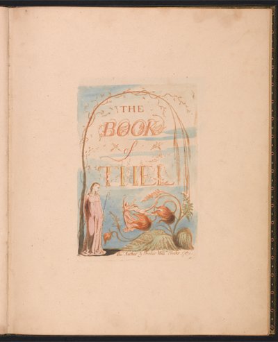 Le Livre de Thel, Planche 2, Page de Titre - William Blake