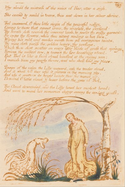Le livre de Thel, planche 4, Pourquoi la maîtresse... - William Blake