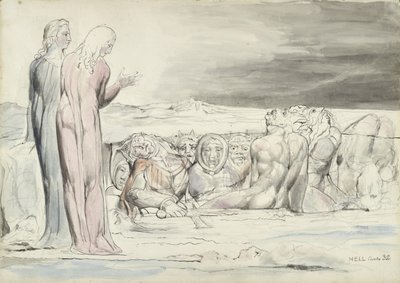 Le Cercle des Traîtres : Frères Alberti, illustration de la Divine Comédie de Dante Alighieri, 1824-27 - William Blake