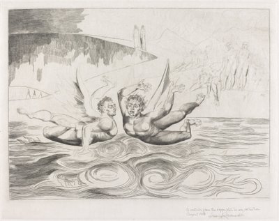 Le Cercle des Officiels Corrompus; les Diables se Battant - William Blake