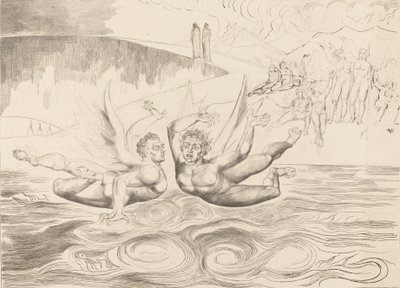 Le Cercle des Fonctionnaires Corrompus, les Diables se Battant - William Blake