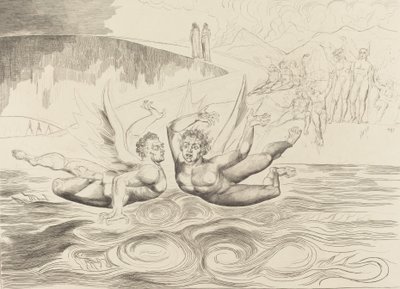 Le cercle des fonctionnaires corrompus, les diables se battant entre eux - William Blake