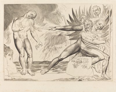 Le Cercle des Officiels Corrompus; les Diables Tourmentant Ciampolo - William Blake