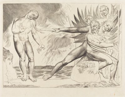 Le Cercle des Officiels Corrompus; les Diables Tourmentant Ciampolo - William Blake