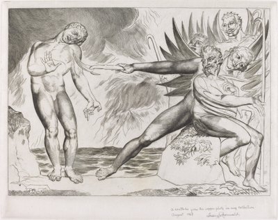 Le Cercle des Officiels Corrompus; les Diables Tourmentant Ciampolo - William Blake