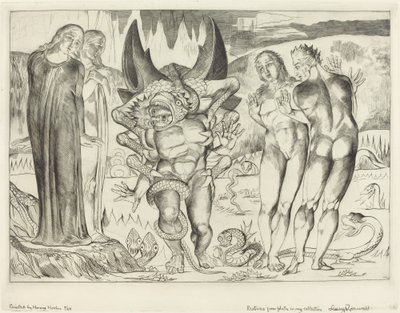 Le Cercle des Voleurs; Agnolo Brunelleschi Attaqué par un Serpent à Six Pattes - William Blake
