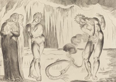 Le Cercle des Voleurs, Buoso Donati Attaqué par le Serpent - William Blake