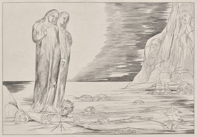 Le cercle des traîtres : Le pied de Dante frappant Bocca degli Abbate, de l