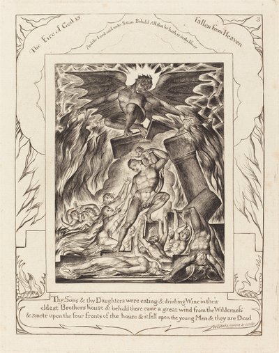 La destruction des fils de Job - William Blake