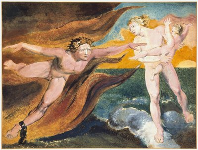 Les bons et mauvais anges luttant pour la possession d