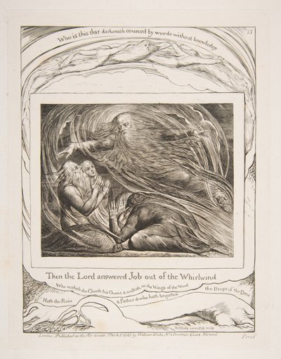 Le Seigneur Répondant à Job du Tourbillon, des Illustrations du Livre de Job, 1825-26 - William Blake