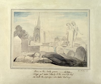 La Veuve embrassant la tombe de son mari - William Blake