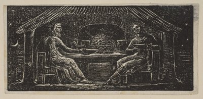 Thenot et Colinet prennent leur repas du soir, des Pastorales de Virgile de Thornton - William Blake