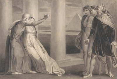 Tiriel soutenant la mourante Myratana et maudissant ses fils - William Blake