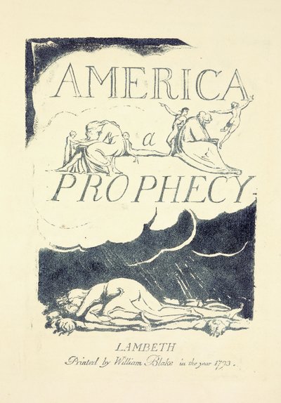 Page de titre de "America, A Prophesy", milieu des années 1790 - William Blake