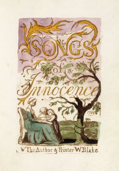 Page de titre, de "Songs of Innocence", 1789 - William Blake