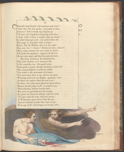 Pensées Nocturnes de Young, Page 33, "Comme ça, le cadran parle; et pointe vers toi" - William Blake