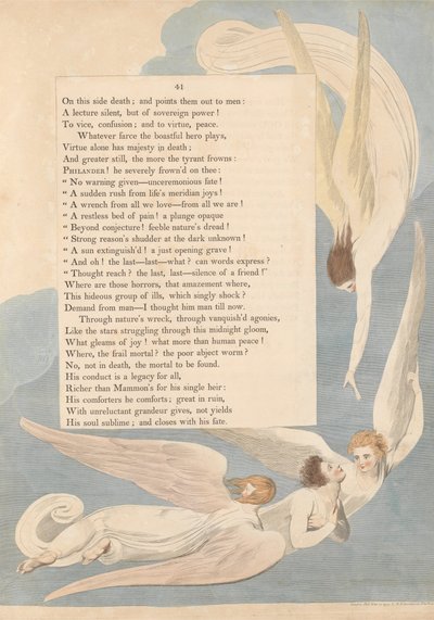 Les Pensées Nocturnes de Young, Page 41, Une Marque Radieuse ; le Lit de Mort du Juste - William Blake