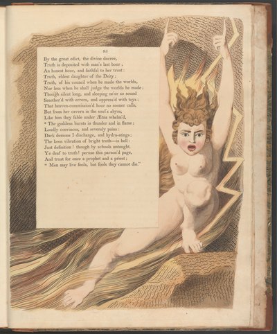 Les pensées nocturnes de Young, Page 95, "La déesse éclate en tonnerre et en flamme" - William Blake