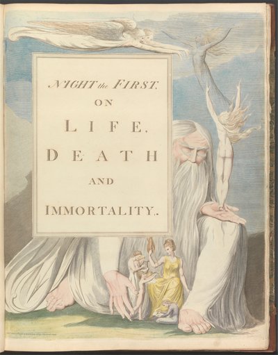 Pensées nocturnes de Young, page de titre, "La première nuit, sur la vie, la mort et l