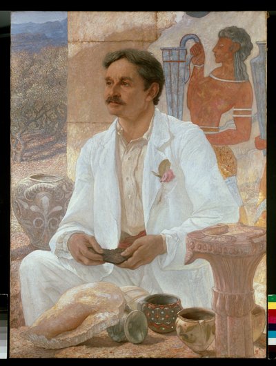 Sir Arthur Evans parmi les ruines du palais de Knossos - William Blake Richmond
