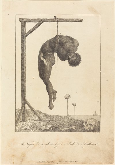 Un nègre pendu vivant par les côtes à une potence - William Blake after John Gabriel Stedman