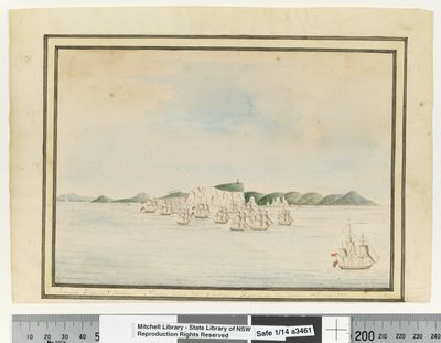 Opp. p. 13. `Sirius, Supply & Convoy: Needle Point ENE 3 miles. Hyaena en compagnie. 13 mai 1787