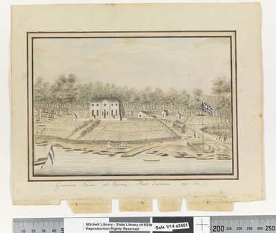 Opp. p. 225. `Maison du gouverneur à Sydney, Port Jackson 1791
