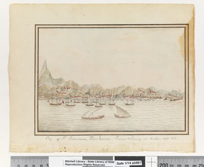 Opp. p. 37. `Ville de St. Sebastians, Rio Janeiro: Sirius et convoi à l
