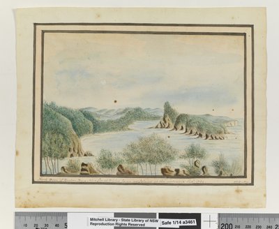 Opp. p. 92. `Bras nord de Broken Bay Nouvelle-Galles du Sud depuis une île à l