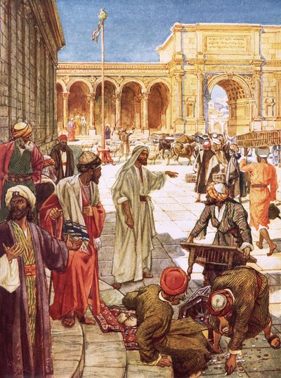 Christ chassant les changeurs du temple - William Brassey Hole