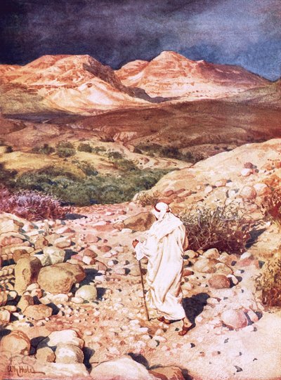 Jésus conduit dans le désert pour être tenté par le diable - William Brassey Hole