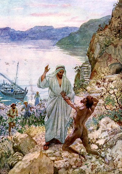 Jésus guérit un homme possédé par un démon - William Brassey Hole