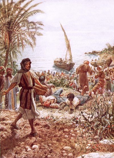 Jésus enseignant depuis le bateau de pêche de Pierre - William Brassey Hole